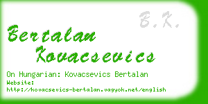 bertalan kovacsevics business card